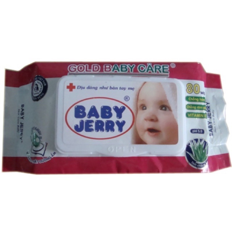 Khăn ướt Baby Jerry gói 80 tờ