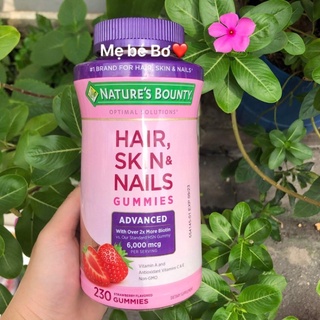 Kẹo dẻo đẹp Da Tóc Móng Nature Bounty Biotin x2 Mỹ