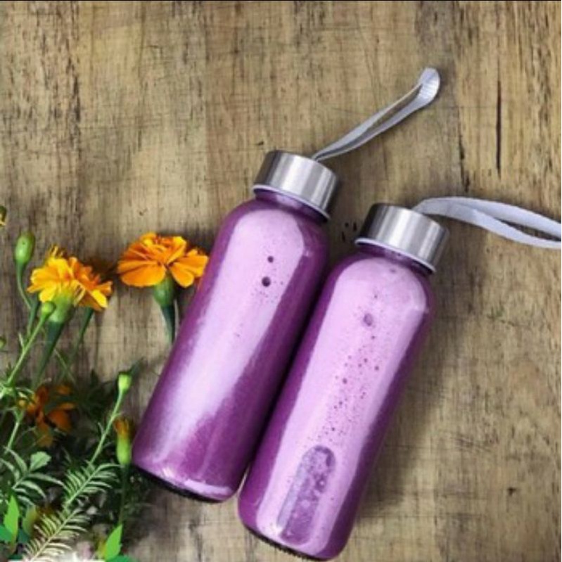 Bình Detox Thủy Tinh 500ml - Chai Đựng Nước Thủy Tinh Có Quai Xách