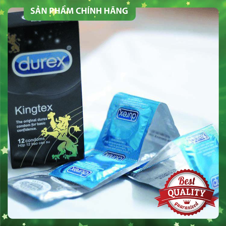 Bao cao su Durex Kingtex ôm sát, vừa vặn Size 49mm hộp 12 chiếc