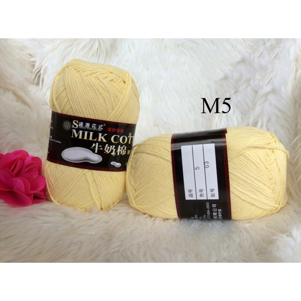 Len milk 125gr đan móc thú bông, khăn, mũ, áo...