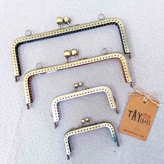 Khung sắt vuông làm túi ví handmade, miệng túi kim loại