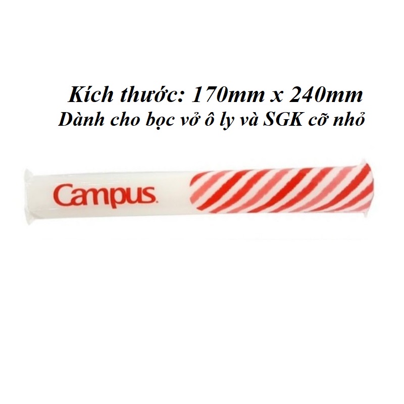 Bọc sách vở nylon khổ B5 / A4 Campus 10 bìa/ túi Kích thước 170x240mm / 179x252mm và 210x297mm