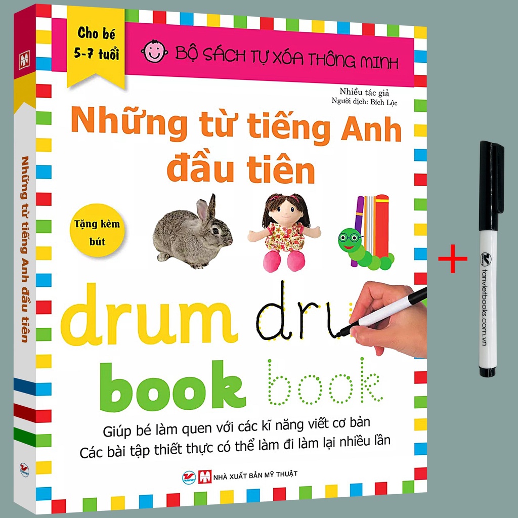 Bộ Sách Tự Xóa Thông Minh - Những Từ Tiếng Anh Đầu Tiên (Tặng kèm bút) lẻ tùy chọn Dành cho trẻ từ 5-7 tuổi