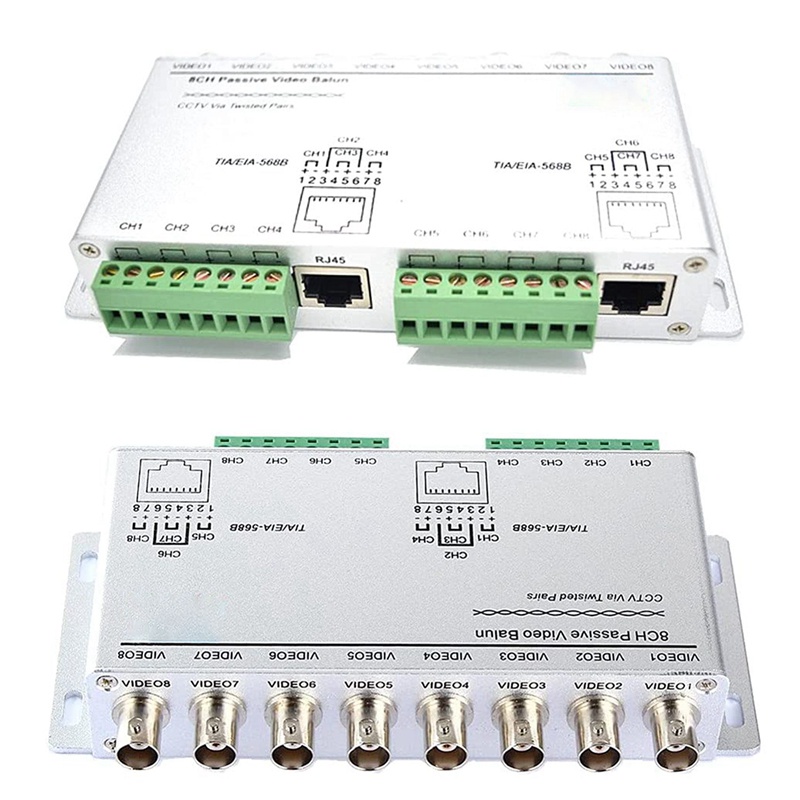 Cáp Chuyển Đổi Video UTP 720P / 1080P HD 8-CH UTP Sang Cat5 / 5E / 6 RJ45 (T568B) UTP