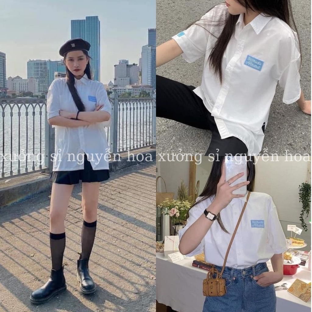 Áo sơ mi nữ form rộng dài tay, ngắn tay kiểu dáng hàn quốc dễ phối đồ Xưởng Sỉ Nguyễn Hoa