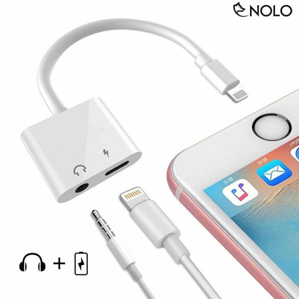 Jack - Cáp chuyển đổi từ chân Lightning sang 2 đầu: tròn 3.5mm và Lightning tự động hiện bảng kết nối