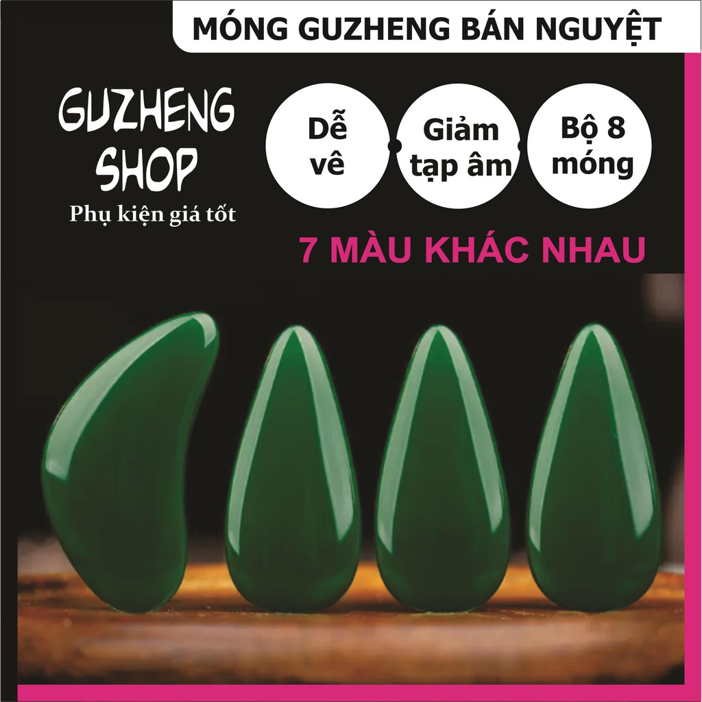 Móng Guzheng bán nguyệt thiết kế đẹp dễ vê, gảy đàn cổ tranh chuyên nghiệp loại tốt giảm tạp âm nhiều màu sắc đẹp giá rẻ