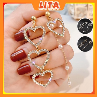 Bông tai, Khuyên tai trân châu, đính đá, rua trang trí, dáng dài, đính hạt trang trí,phong cách Hàn Quốc BSTKD ToTo Shop