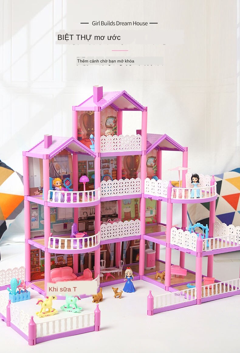 Đồ chơi mô hình biệt thự búp bê Barbie làm quà sinh nhật cho bé gái