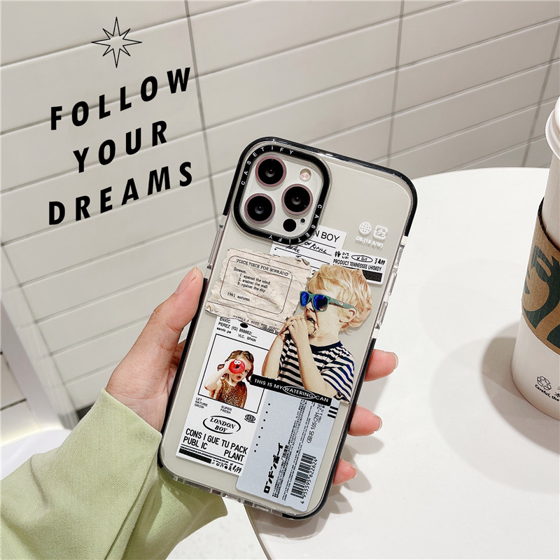 Ốp Điện Thoại Chống Rơi Hình Bé Trai / Bé Gái Cho iphone 11 pro max x iphone 12 13 14pro max