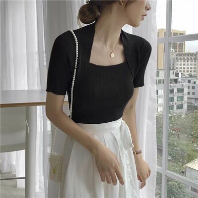 áo len montgoghi mỏng cộc tay cổ tam giác Quảng châu nhiều màu