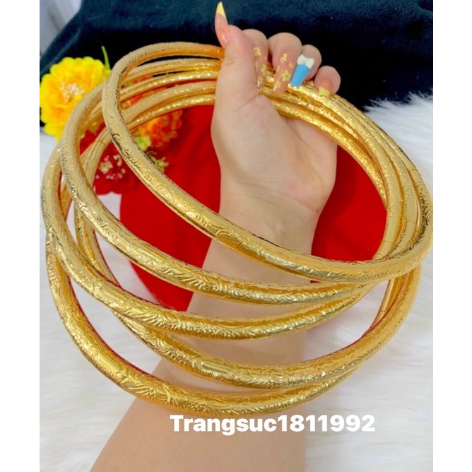 kiềng cưới mạ vàng màu 24 kèm hộp nhung cao cấp