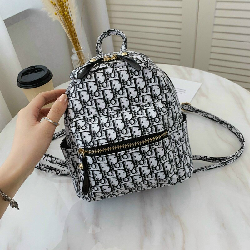 Balo thời trang 💝FREESHIP💝nữ nhỏ gọn tiện lợi mang đi chơi du lịch siêu ngầu - Balo Di.or. nữ size 20 họa tiết chữ Di.o