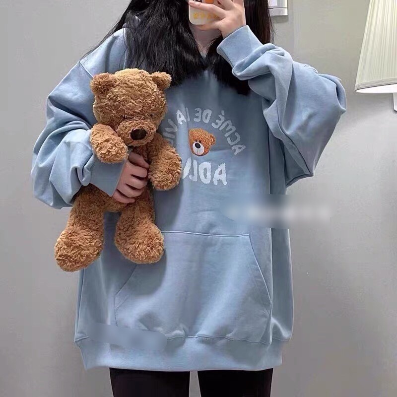 ÁO HOODIES NIW COTON MŨ 2 LỚP GẤU ADLV