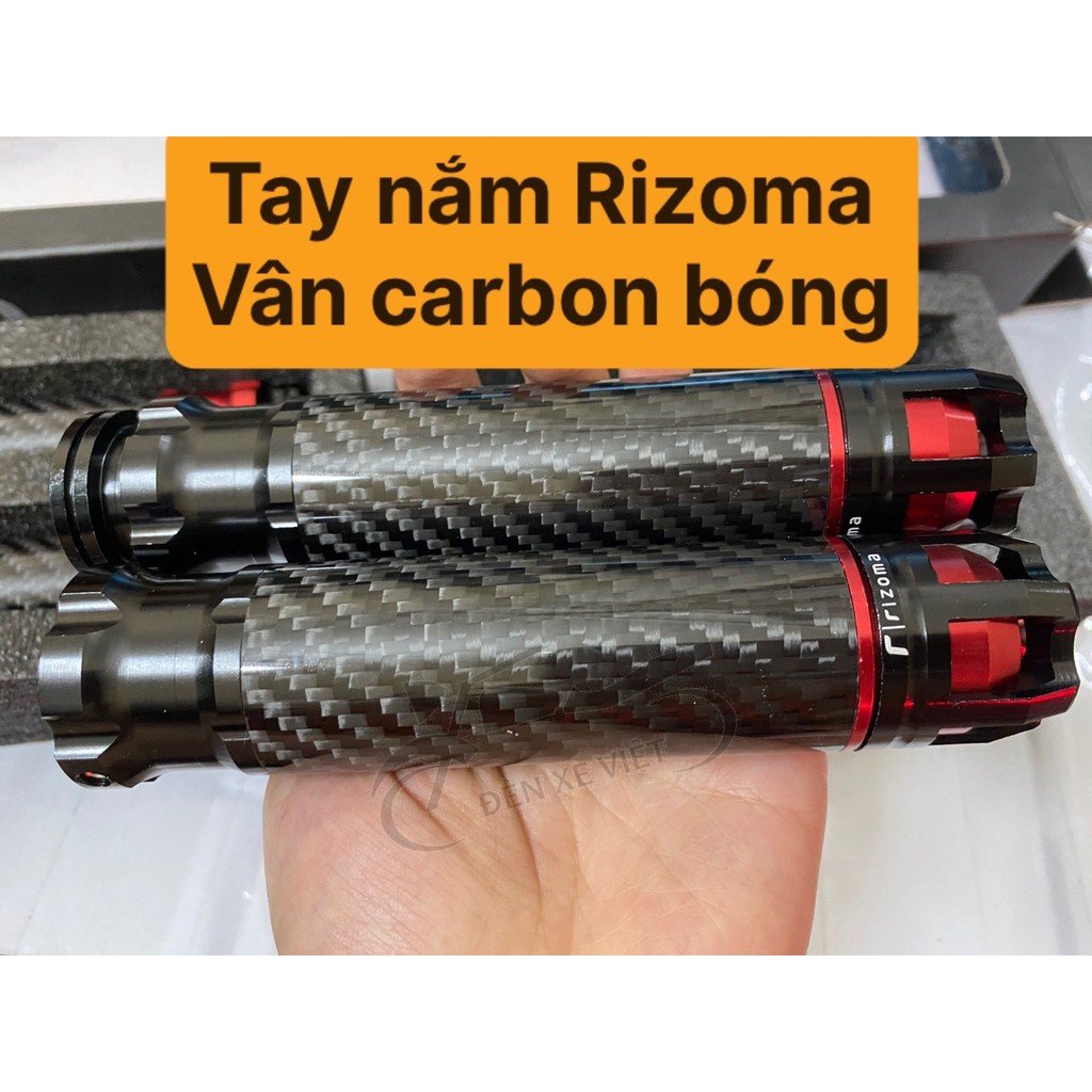 [CỰC ĐẸP] Tay nắm bao tay gù xoay vân carbon bóng Rizoma cực xịn xò - Lắp cho mọi loại xe máy - Đèn xe Việt