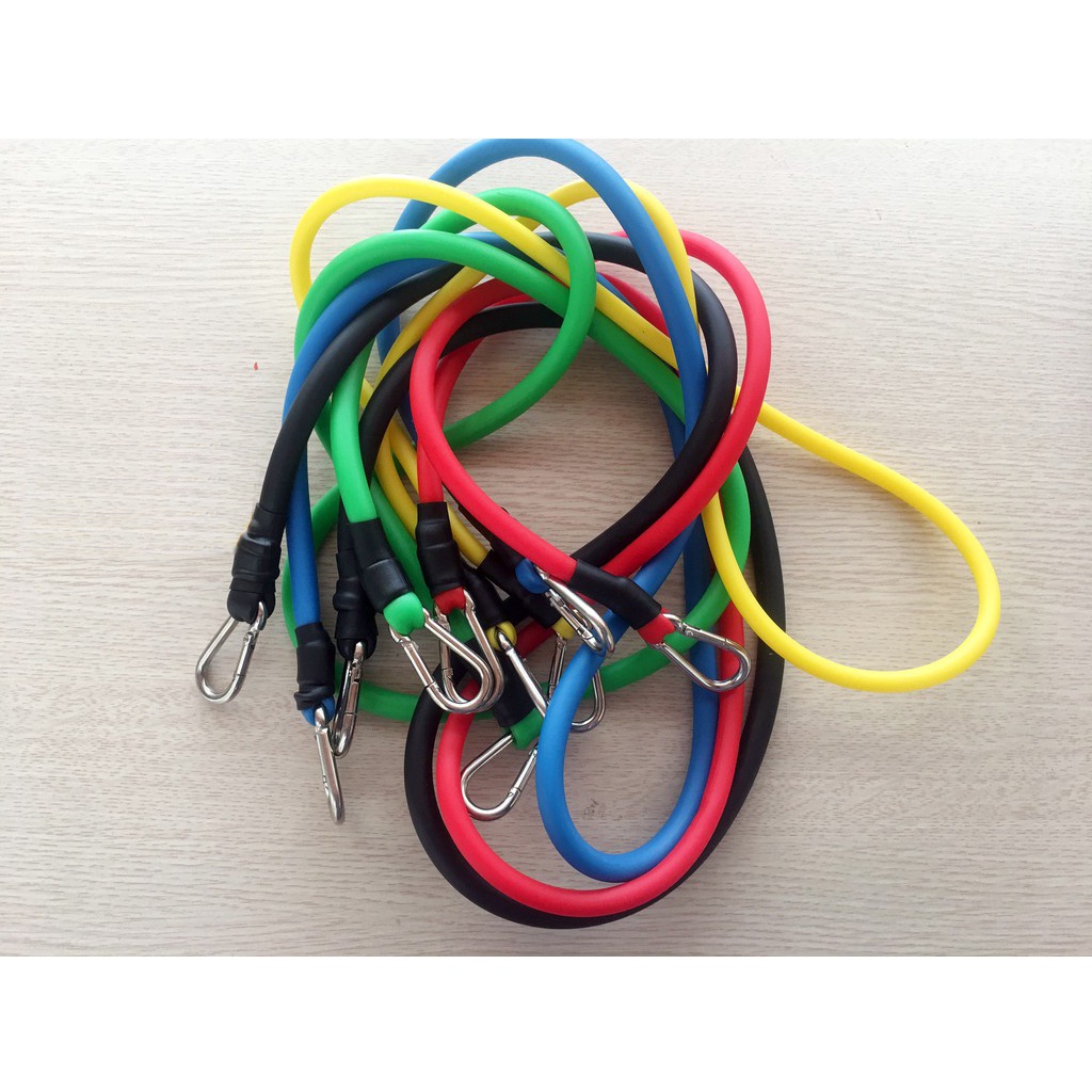 Bộ dây kháng lực ngũ sắc - Dụng cụ dây tập gym bộ 5 dây tập ngũ sắc
