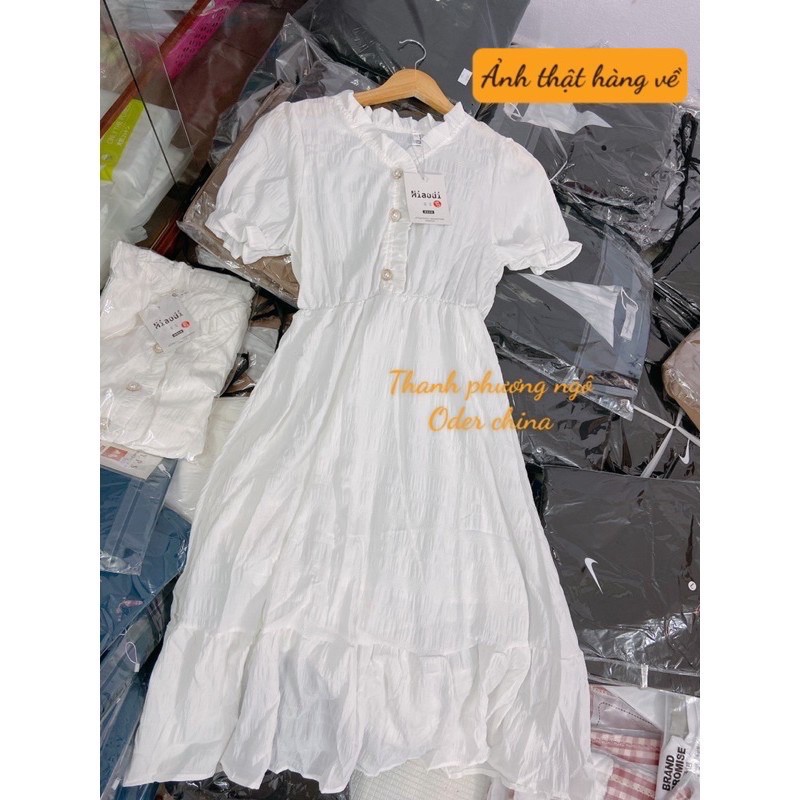 VÁY TRẮNG TIỂU THƯ KHUY CÚC NGỰC HÀNG 2 LỚP | BigBuy360 - bigbuy360.vn