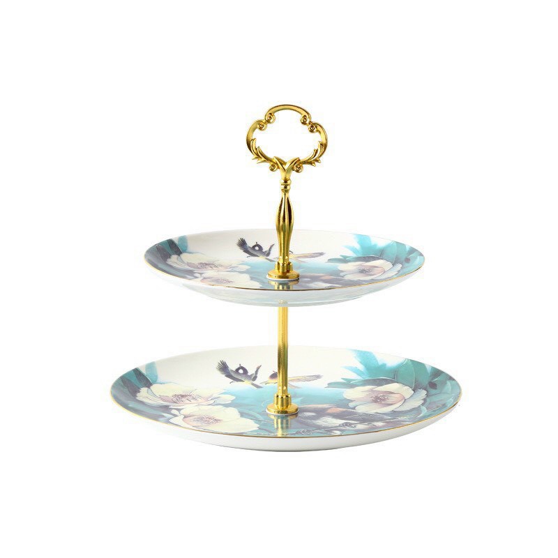Khay sứ dạng 2,3 tầng đựng hoa quả cao cấp các màu