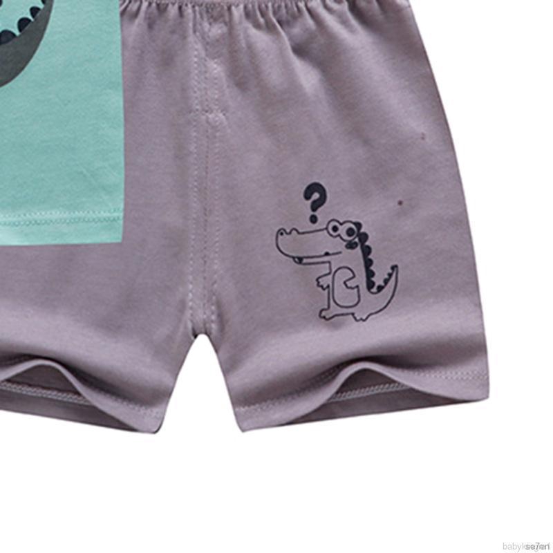 Set áo thun tay ngắn kèm quần short in họa tiết hoạt hình thời trang cho bé