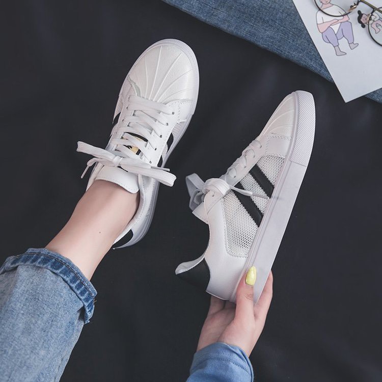 XẢ KHO (S99) Giầy thể thao nữ phối lưới 2 kẻ đen (mã 577)