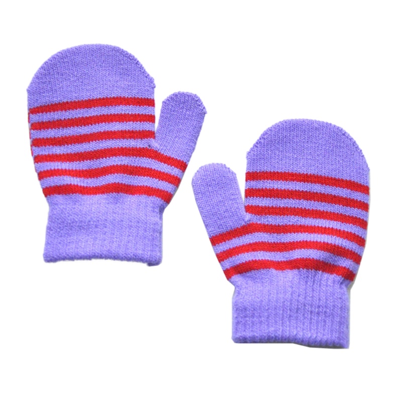 Găng Tay Len Co Giãn Giữ Ấm Dễ Thương Cho Bé Trai + Gái