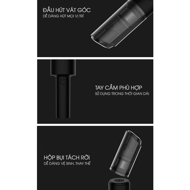Máy hút bụi cao cấp không dây cầm tay cho gia đình và xe hơi Youpin Aipinyue - nhỏ gọn , mạnh mẽ , Pin lâu