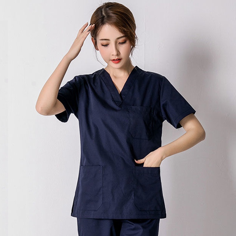 (Áo Sơ Mi Chỉ) Bộ Đồng Phục Phẫu Thuật Y Tá Phòng Thí Nghiệm Y Tế Vòng Hoa Cho Nữ