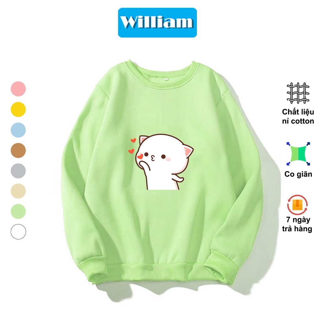 Áo sweater nam nữ hình Mèo dễ thương chất nỉ bông dày dặn, in Pet cao cấp William - DS220