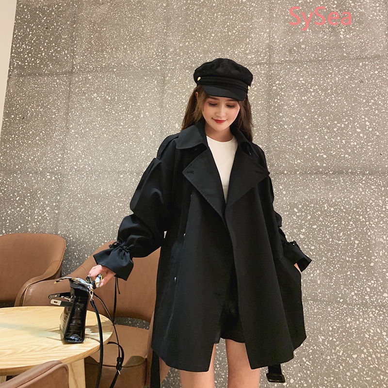 Áo Khoác Dây Rút Phong Cách Retro Hàn Quốc Cho Nữ