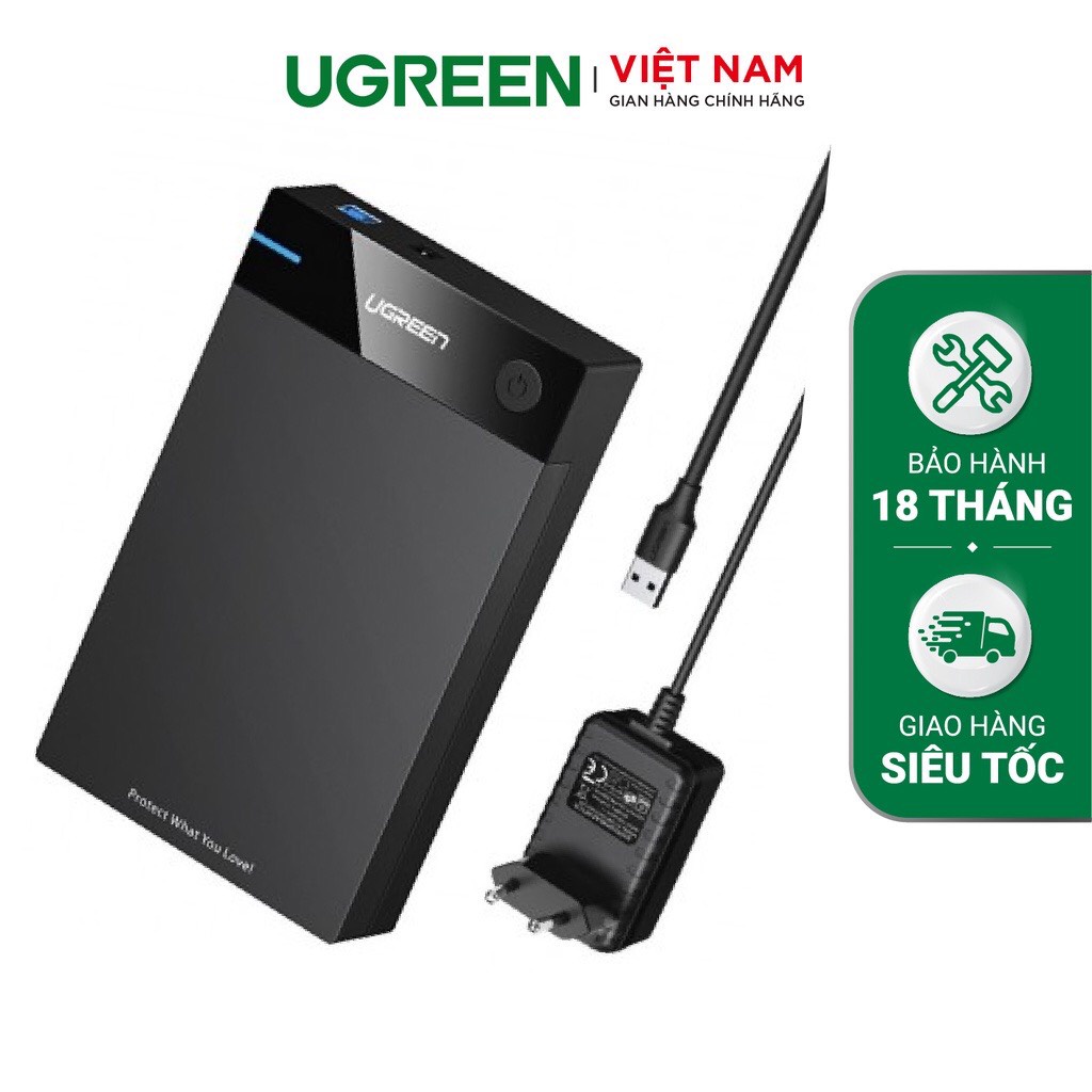Box đựng ổ cứng 3.5" Cao Cấp UGreen 50422- Dung Lượng 10TB BẢO HÀNH 18 Tháng