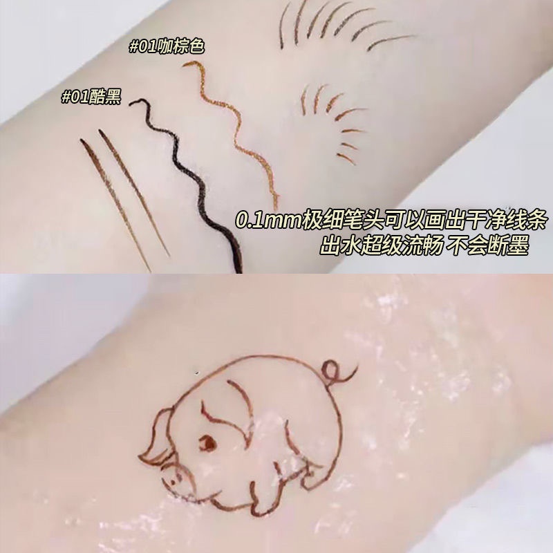 Bút Kẻ Mắt Dạng Lỏng Màu Đen/Nâu Mượt Mà Chống Nước Lâu Trôi