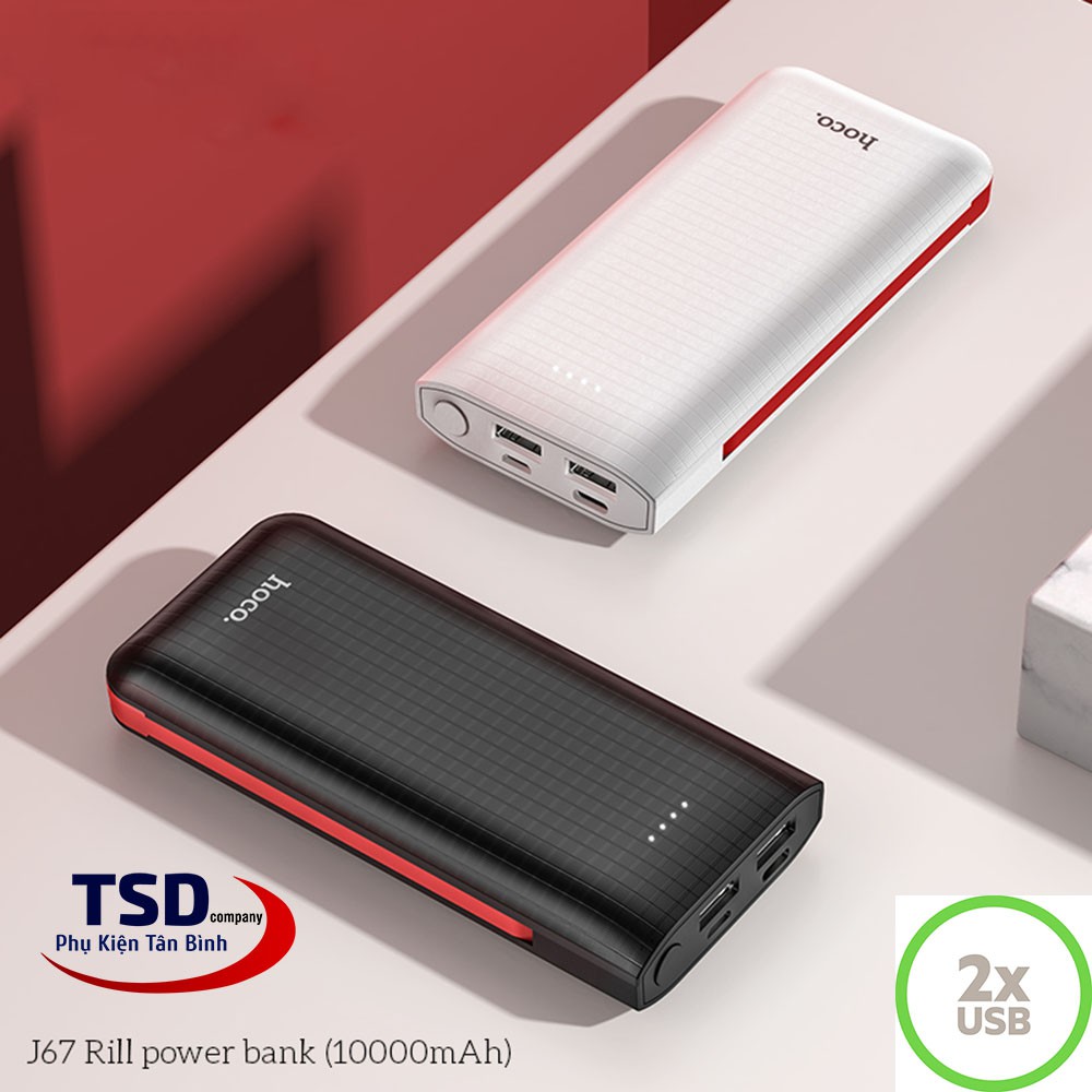 Pin Sạc Dự Phòng Hoco J67 10000mAh Chính Hãng Tích Hợp Cáp Sạc Đa Năng