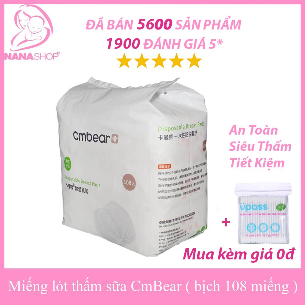 Miếng Lót Thấm Sữa CMBear Bịch 108 Miếng Tiết Kiệm