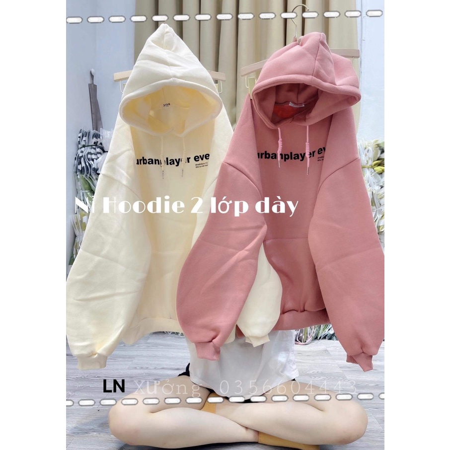 Áo hodie chữ tay bồng -6L0N