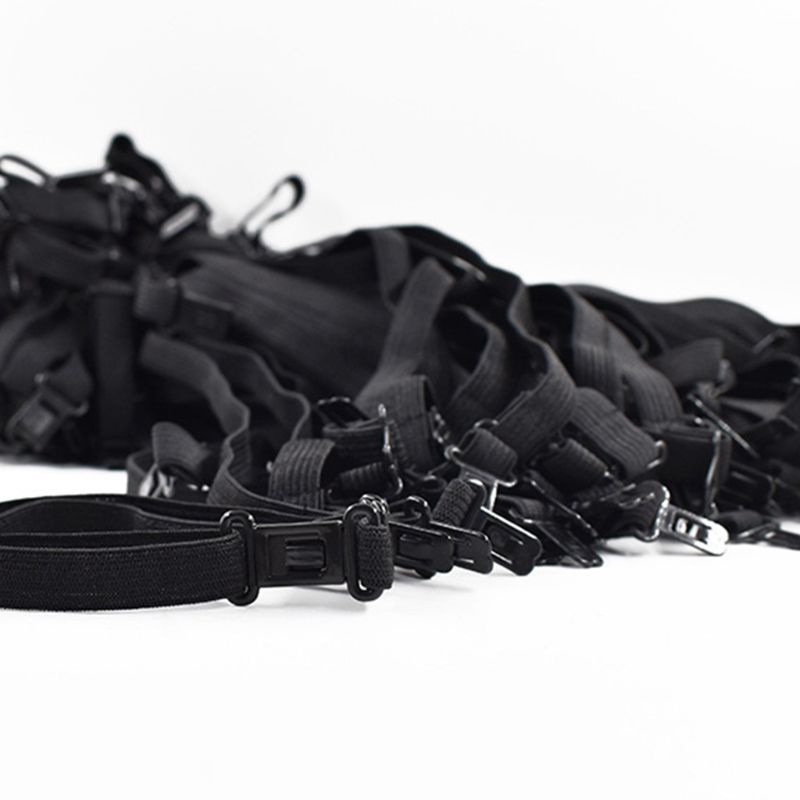 Set 10 Dây Thắt Lưng Polyester Co Giãn Có Kẹp Màu Đen Tùy Chỉnh DIY Cho Nam Nữ