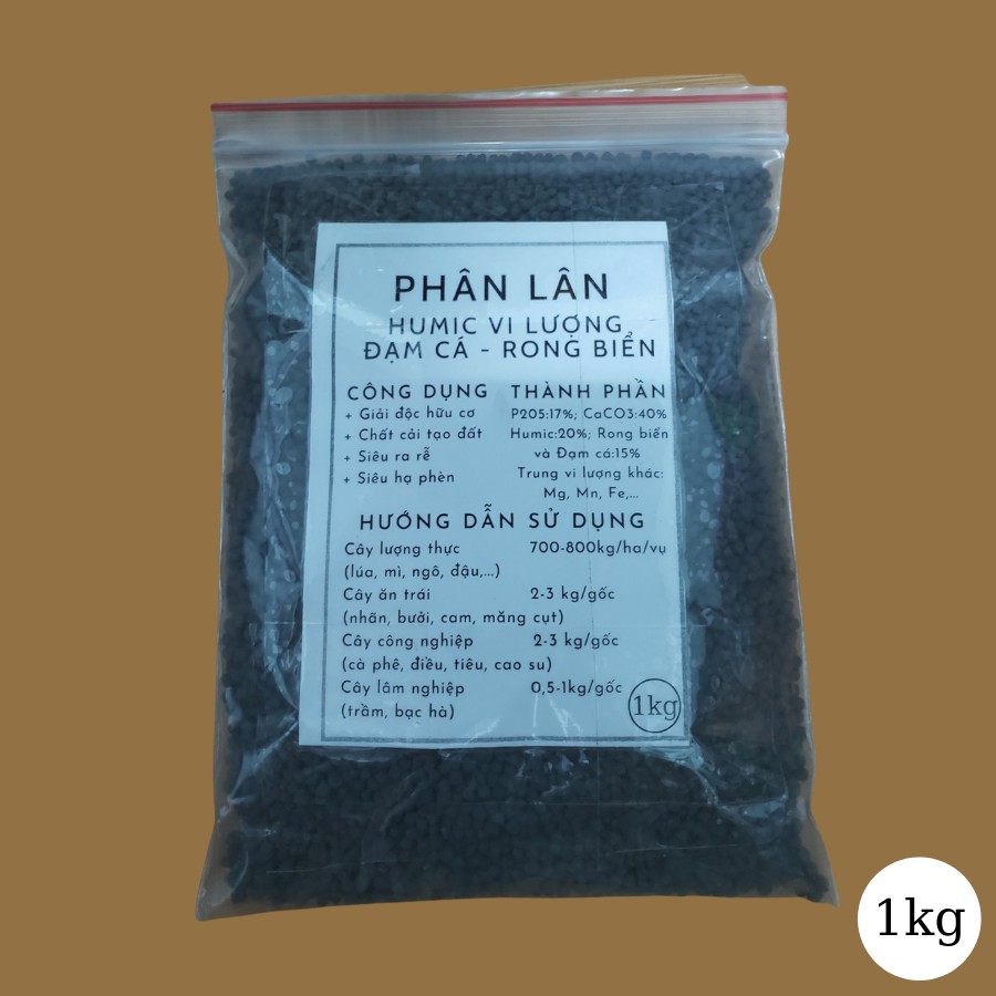 Phân lân hữu cơ HUMIC Vi lượng đạm cá - Rong biển 1kg