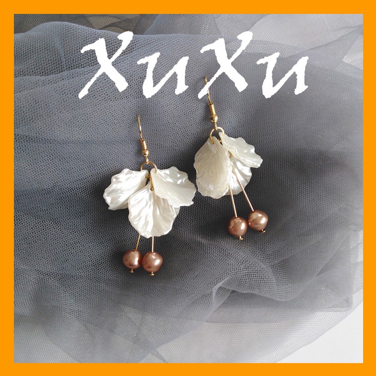 |Tiệm nhà xuxu| Hoa tai nữ bạc hình vỏ sò, bông tai dài bạc S925