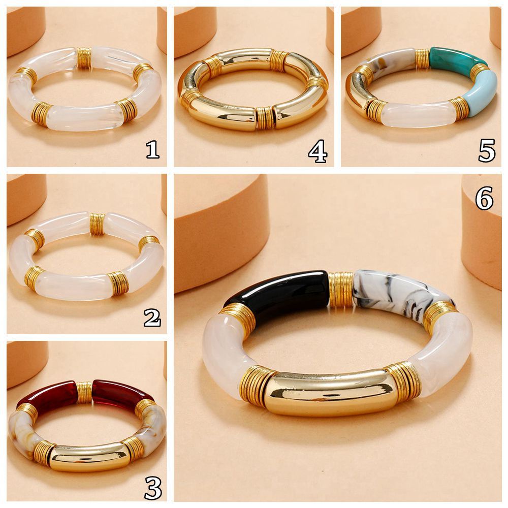 Vòng tay ống tre acrylic quà tặng ngày lễ tình nhân phong cách cổ điển quyến rũ cho nữ