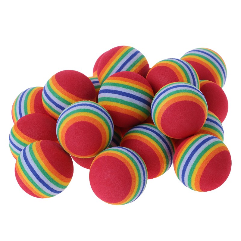 Set 20 Bóng Golf Bằng Xốp Họa Tiết Kẻ Sọc Nhiều Màu Sắc