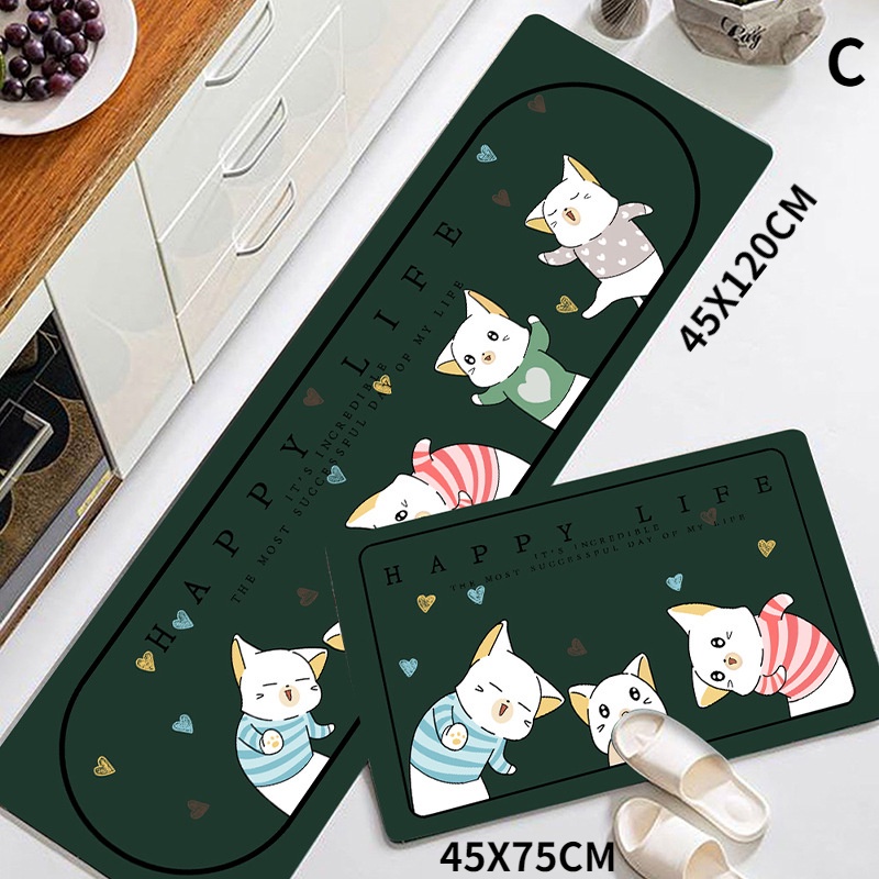 Thảm phòng bếp 45X120cm thảm trang trí phòng khách Chất liệu PVC, chống thấm dầu và chống bám bẩn