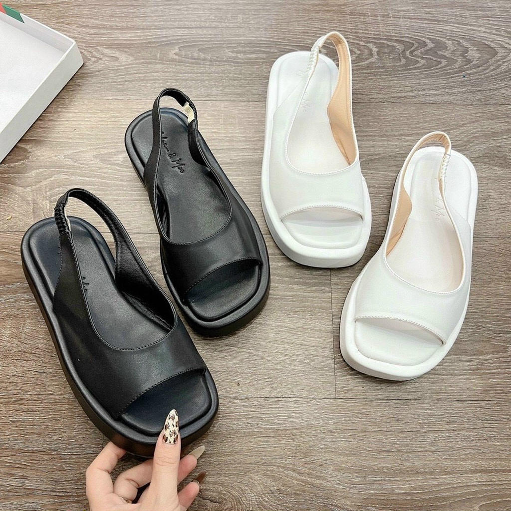 XẢ KHO  Sandal nữ đế bánh mì quai to bản CHUN SAU