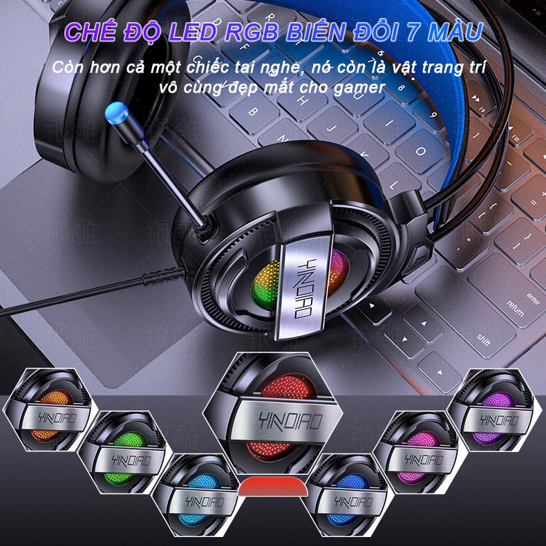 Tai nghe chụp tai siêu bass 7.1 chuyên gaming XCOM Q3 dòng tai nghe Over Ear chống ồn có mic cho máy tính laptop