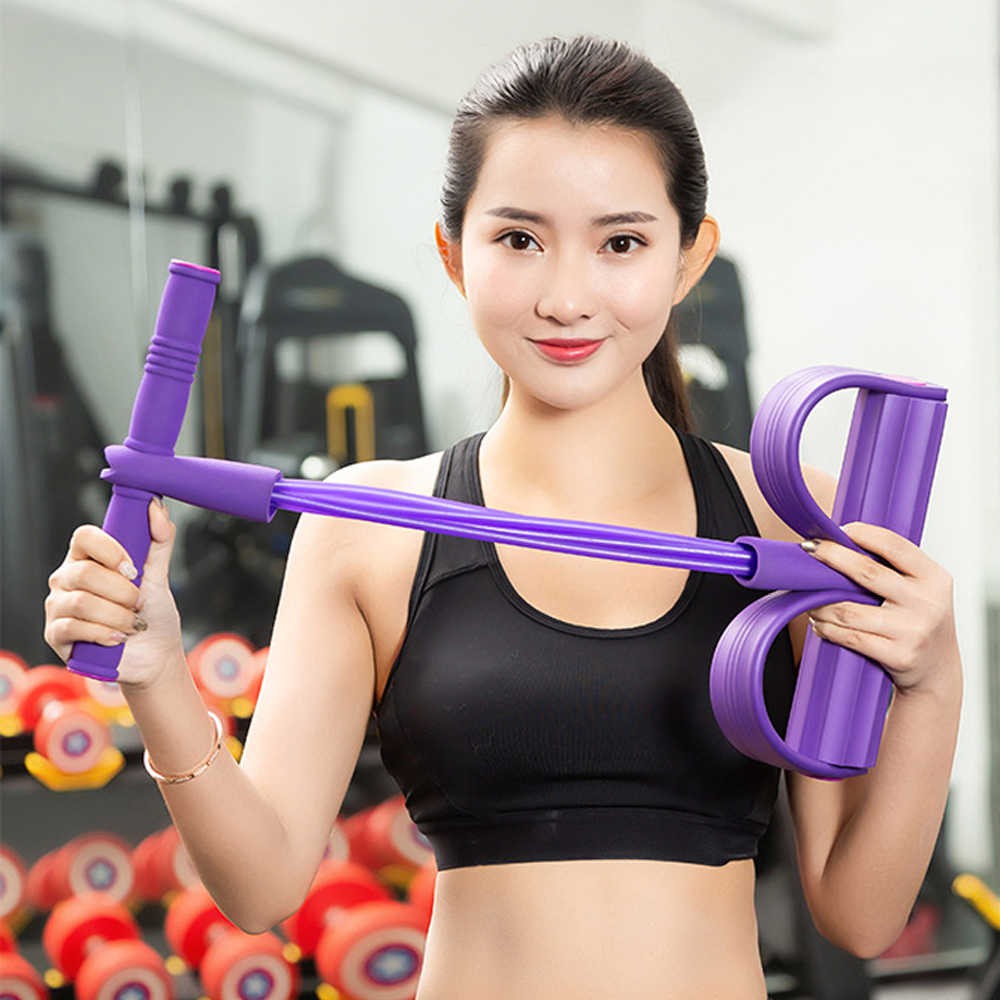 [Mã FAMAYMA giảm 10K đơn 50K] Dây Kéo Tập Gym 4 Ống Cao Su Tập Thể Dục Tại Nhà Tập Toàn Thân Nâng Cao Sức Khỏe