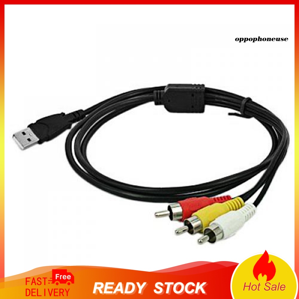 Dây Cáp Chuyển Đổi Usb Sang 3rca Audio Video A / V Cho Tv Mac Pc