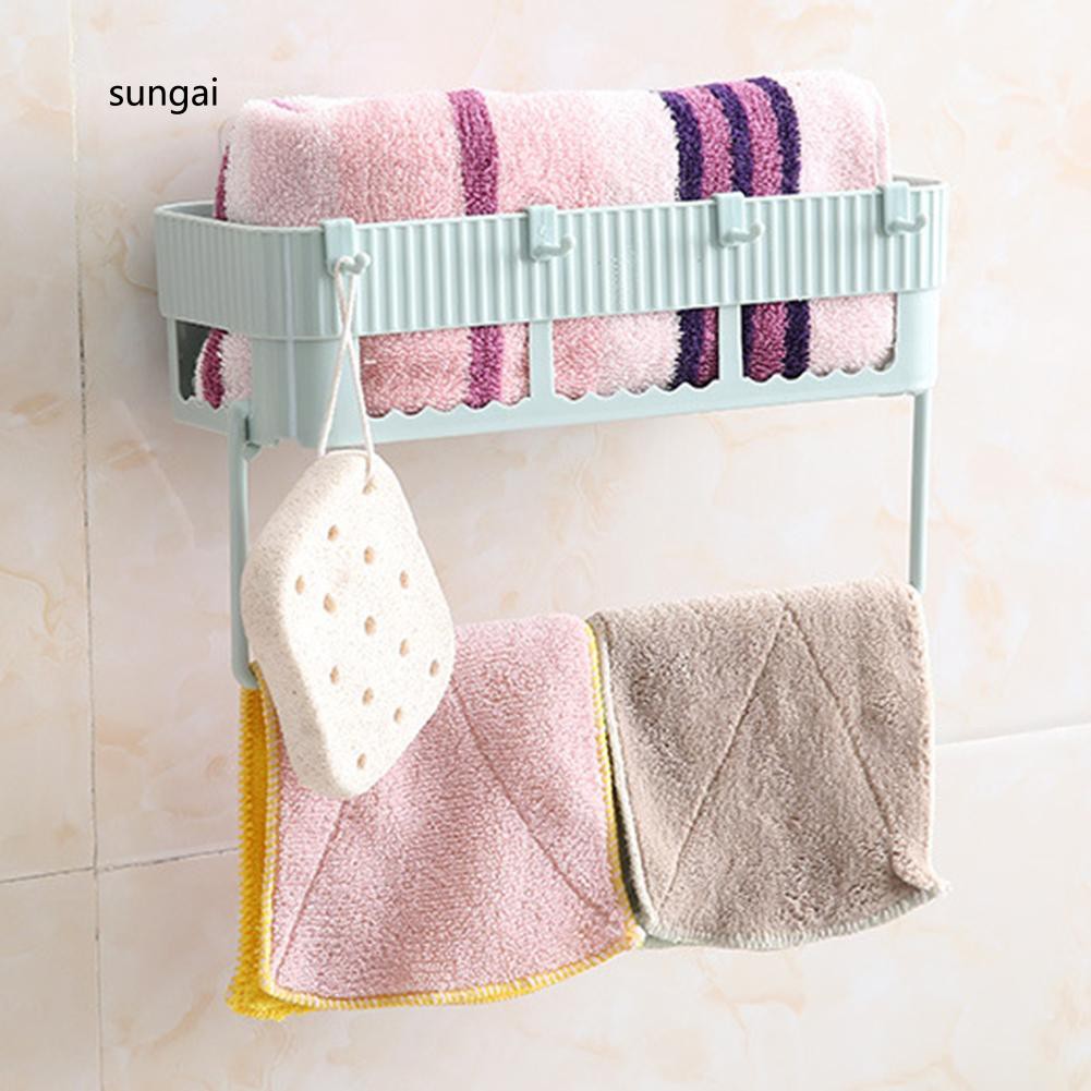 Giá treo khăn nhà tắm đa năng kèm phụ kiện kích thước 26.5cm x 13cm x 15cm | BigBuy360 - bigbuy360.vn