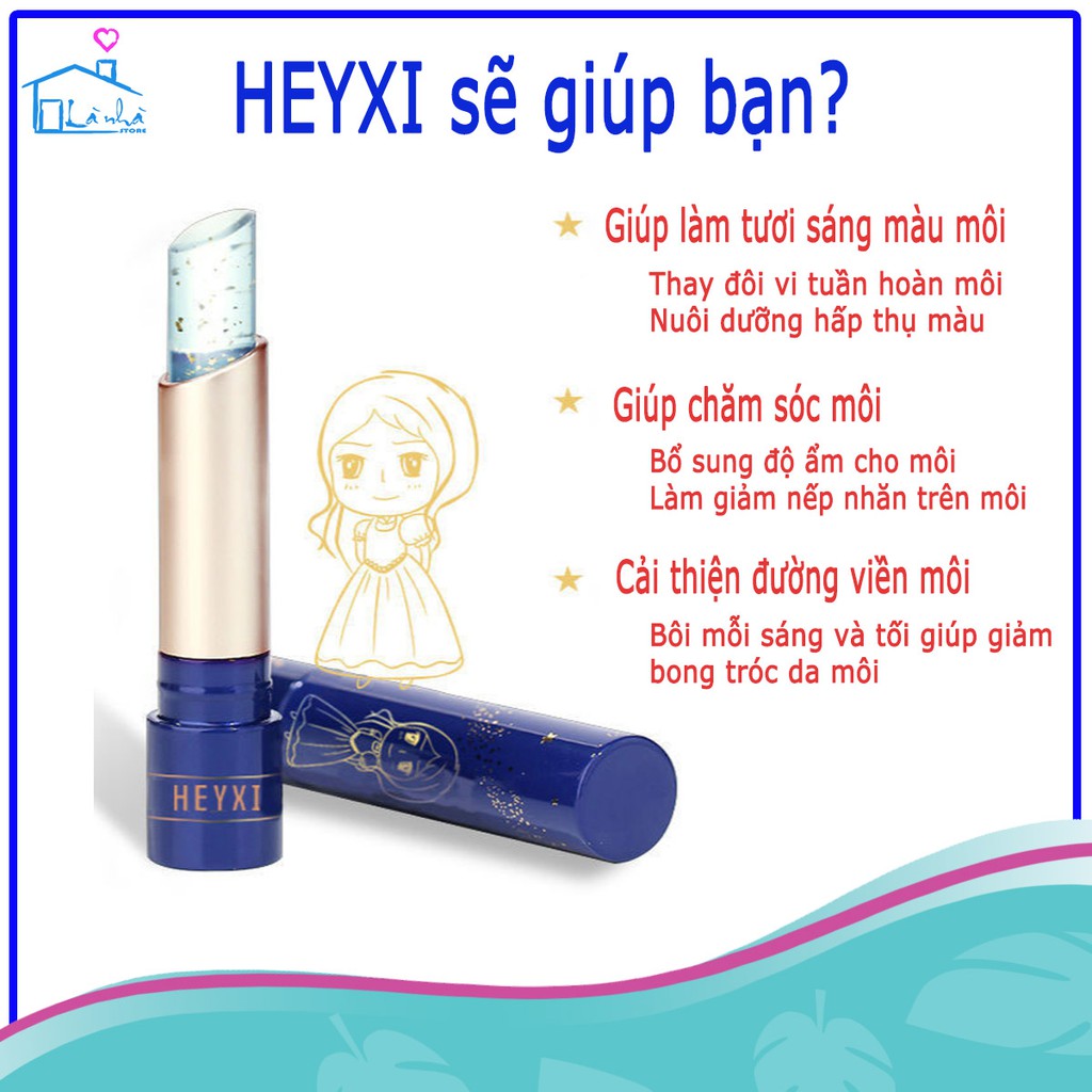 Son Dưỡng Môi Rắc Vàng HEYXI Dạng Thạch - Đổi Màu Theo Thời Gian