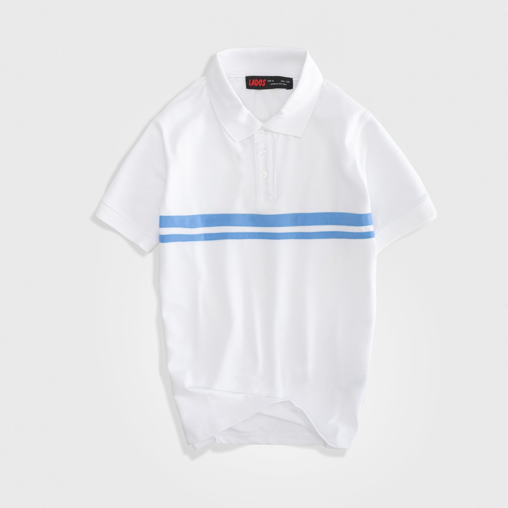 Áo thun polo chất vải cotton cho nam LADOS - 9058 thoáng mát - Áo polo phối màu trắng/đen xanh | BigBuy360 - bigbuy360.vn