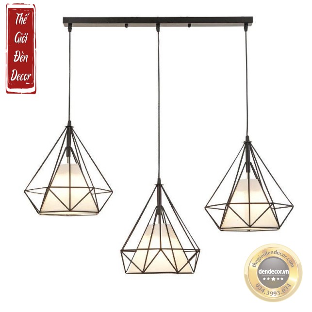 Combo 3 đèn thả kim cương T074 , đèn thả bàn ăn kèm bóng đèn