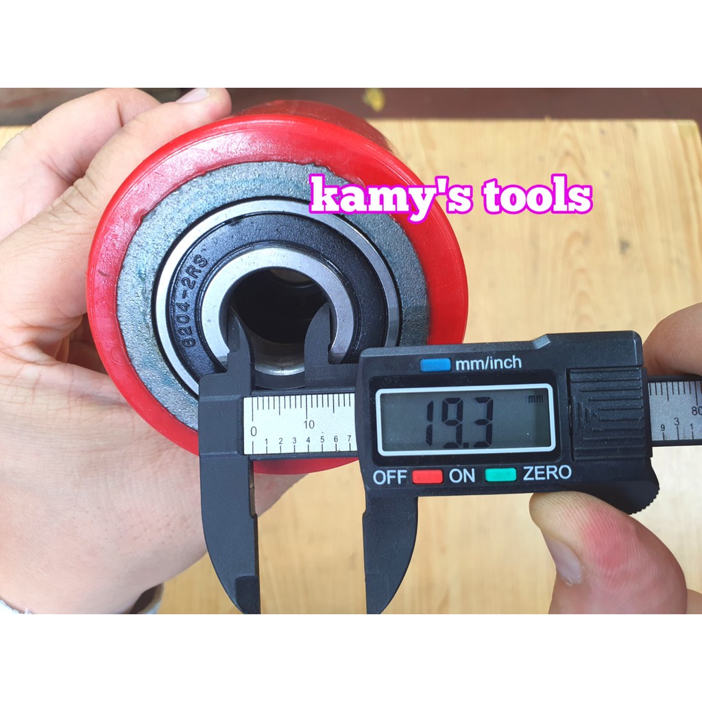 Bánh xe nâng tay PU đỏ 68x73, 70x80